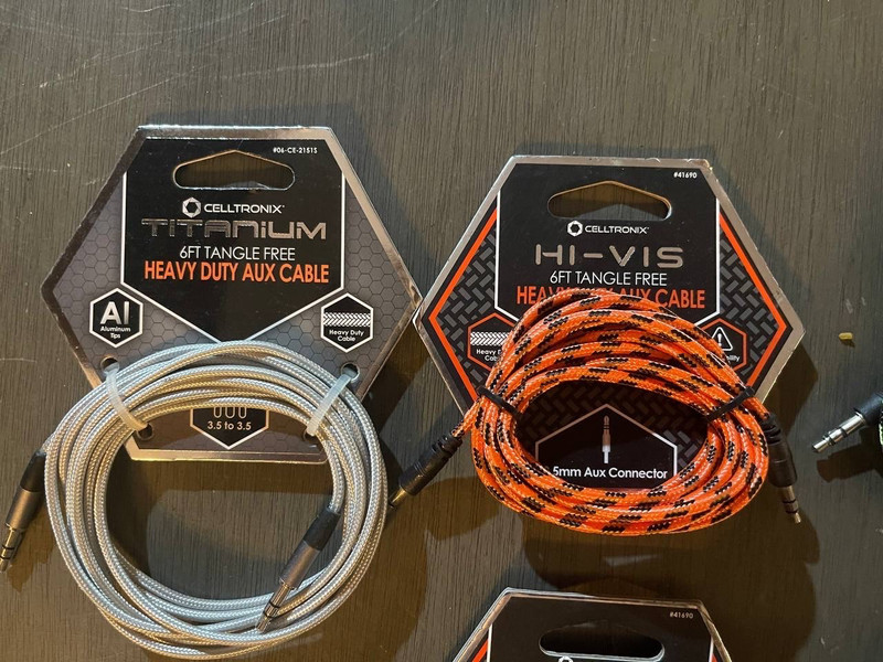 Lot 50 HI VIS 6FT Tangle Free Heavy Duty AUX Cable 3.5mm New PUGS Reseller OC2 gallery