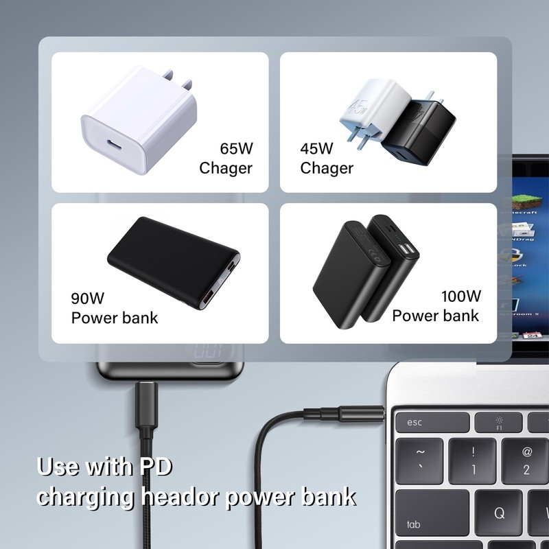 USB C to DC 5.5mm x 2.1mm Power Cord,100W PD USB Type C Male to DC 5.5mm x 2.... gallery