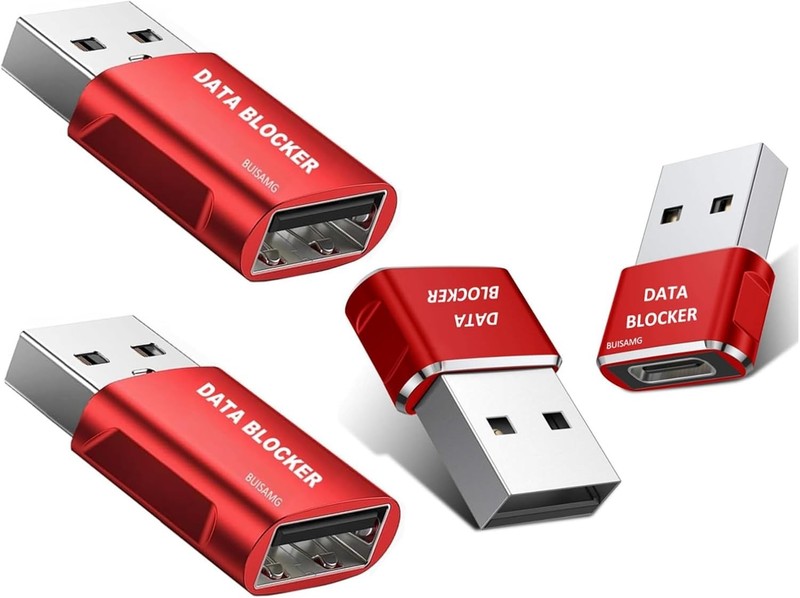 4-Pack USB A & C Data Blockers – Secure Fast Charging with Juice Jack Protection
