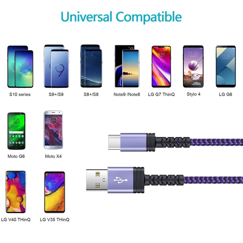4Pack/6FT Phone Charger Type C Android Fast Charging Cord for Samsung Galaxy ... gallery
