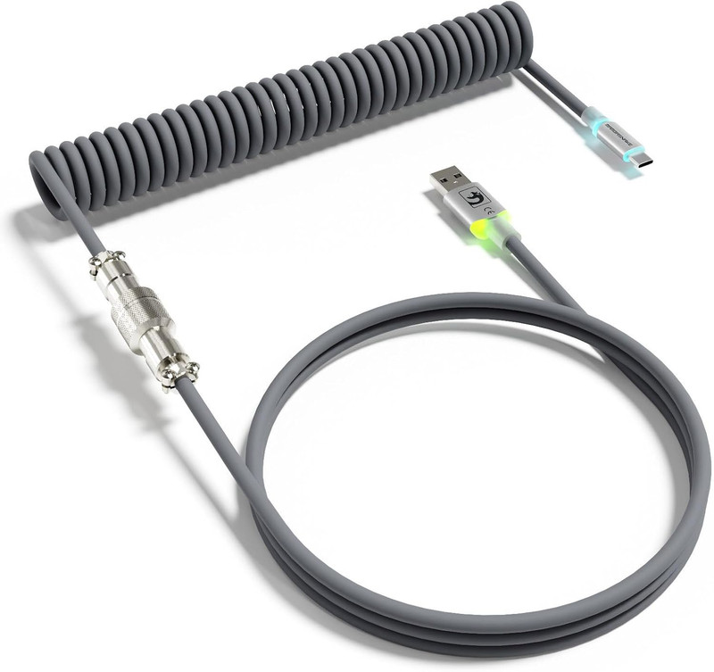 C01 Ultra RGB Coiled Keyboard Cable,Custom Usb-Aviator Cable for Gaming Keybo...