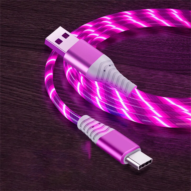 Flow Luminous USB Type C Cable 3A Fast Charging Data Cord for Samsung Xiaomi OPP gallery
