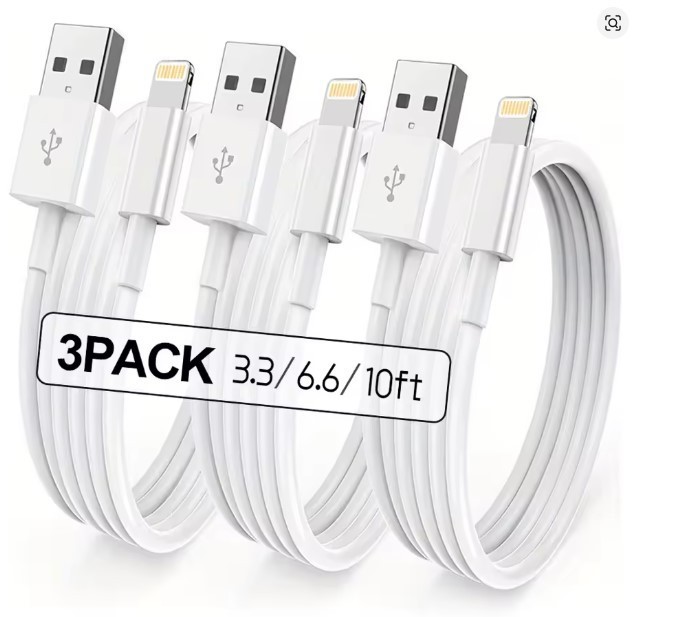 3x 6FT 2M 8Pin USB Data Sync Charging Charger Cable For iPhone 7 8 X 11 12 13 14