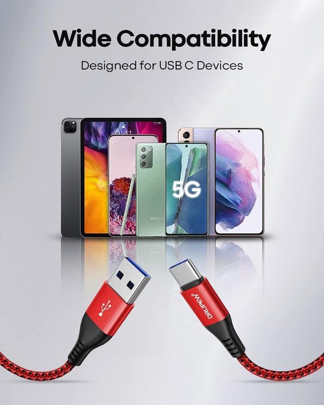 USB Cable, 5-Pack(3ft/3ft/6ft/6ft/10ft) USB Cable Fast Charging Braided Charg... gallery