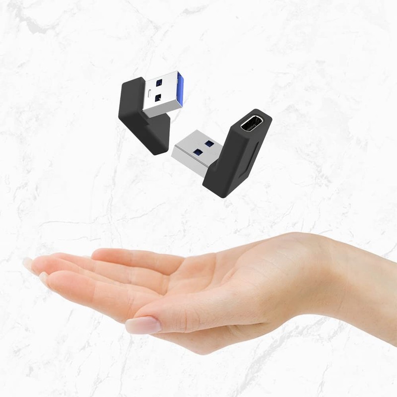 Right Angle USB A Male to USB C Female Adapter,90 Degree USB3.0 to Type C Cab... gallery
