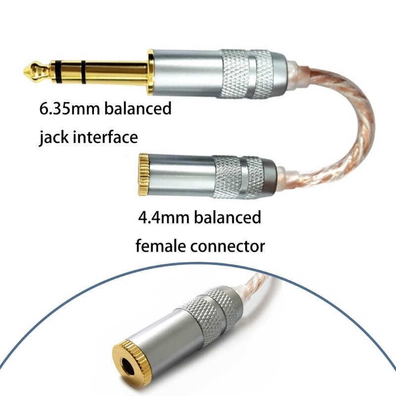 Balanced 6.35mm Stereo Male to 4.4mm Female Adapter Cord Connection Wire Line gallery