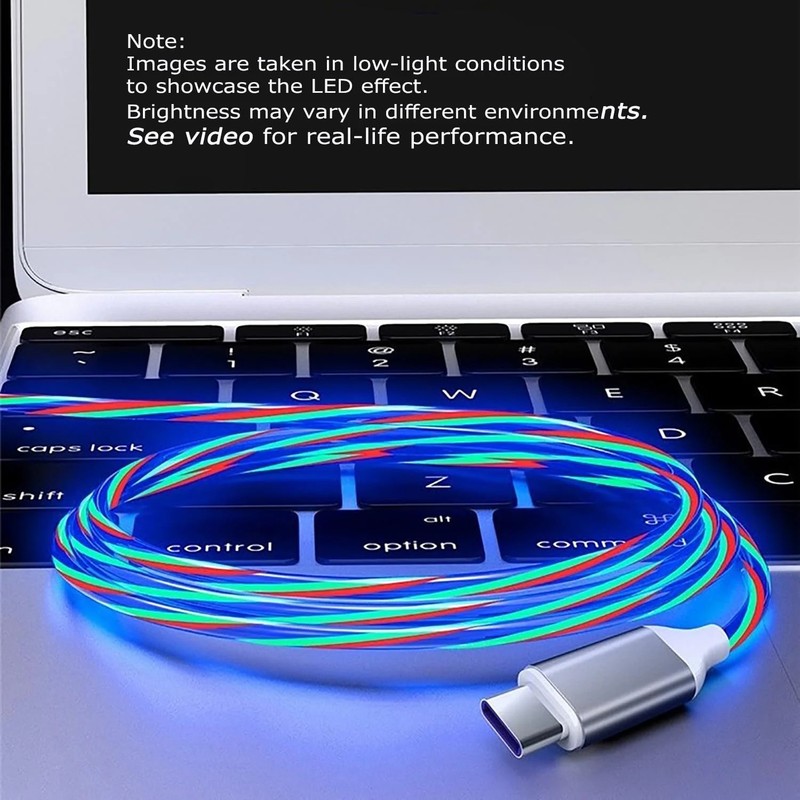 Camping Car Multi Charging Cable, USB C to USB C RGB Breathing 3 in 1 Fast Charg gallery