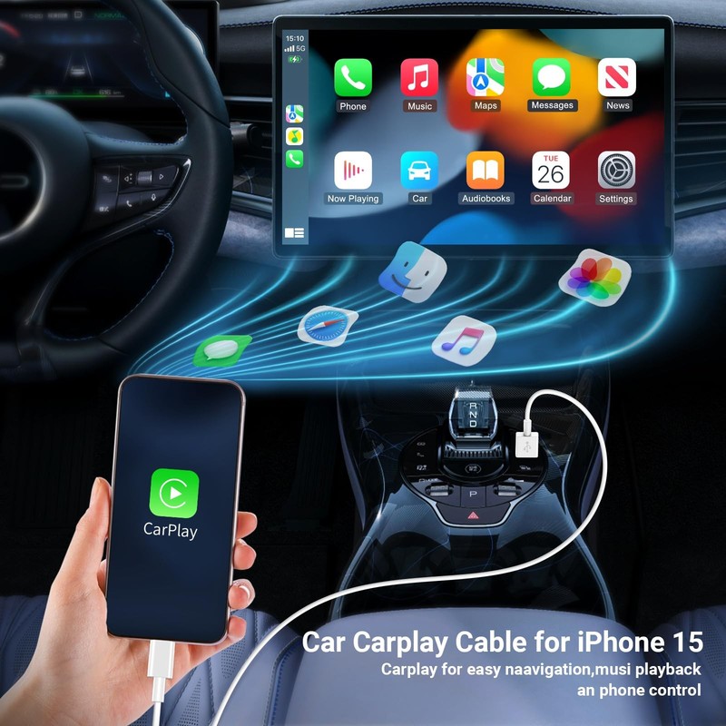 3 Pack Car Carplay Cable for iPhone 16 15 Pro Max 15 Plus,3FT USB to USB C Ca... gallery
