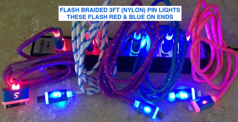 LIGHTED LED phone charger data cable for SAMSUNG LG HTC ZTE NOKIA GOOGLE gallery