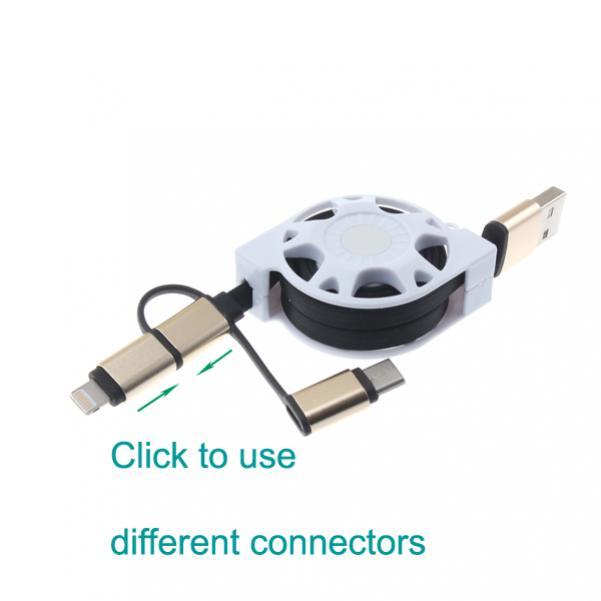 3-IN-1 RETRACTABLE USB CABLE CHARGER POWER WIRE SYNC DATA CORD For CELL PHONES gallery