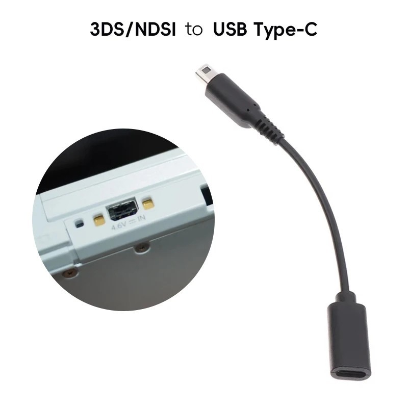 Type-C to 3DS Charging Cable Power Line for DSI 2DS New 3DS XL LL Console Charge gallery