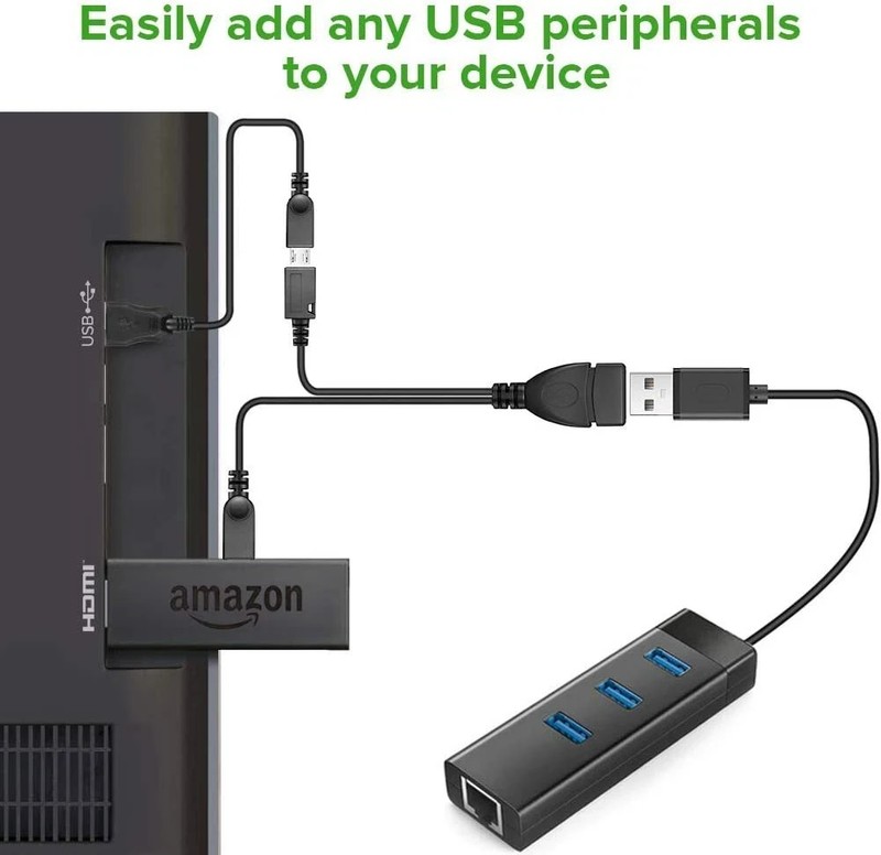 2 Pack Micro USB OTG Adapter With Power For Fire Stick/Host Devices Etc TV Media gallery