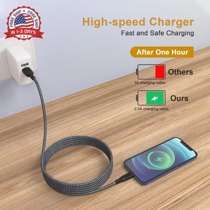 iPhone Charger 26FT/8M [Apple MFi Certified] Lightning Cable Extra Long iPhone C gallery