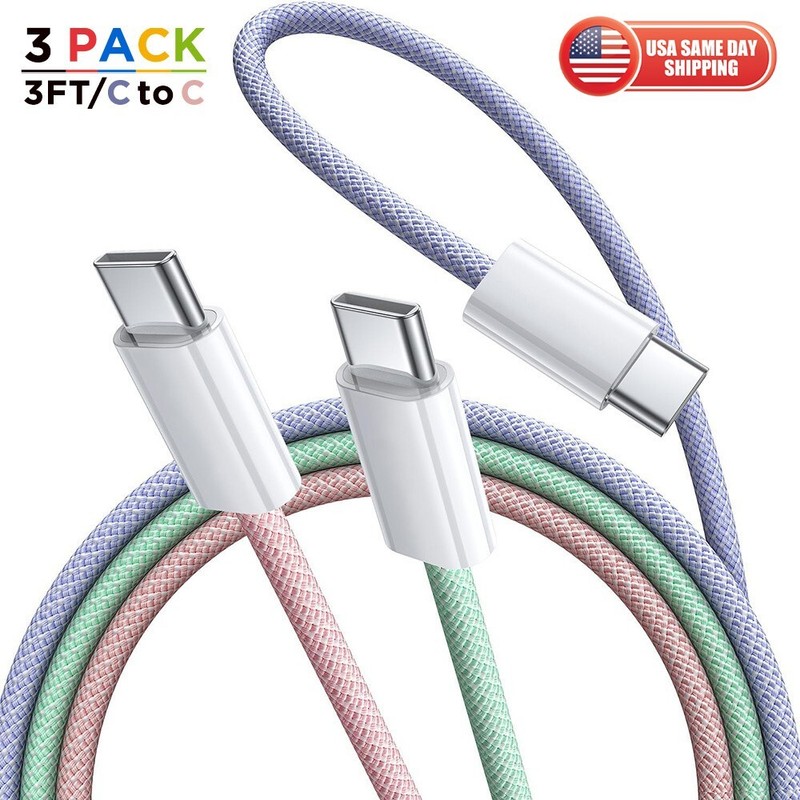 3x iPhone 16 15 Pro Max USB-C to USB-C Cable Fast Charger Type C Charging Cord