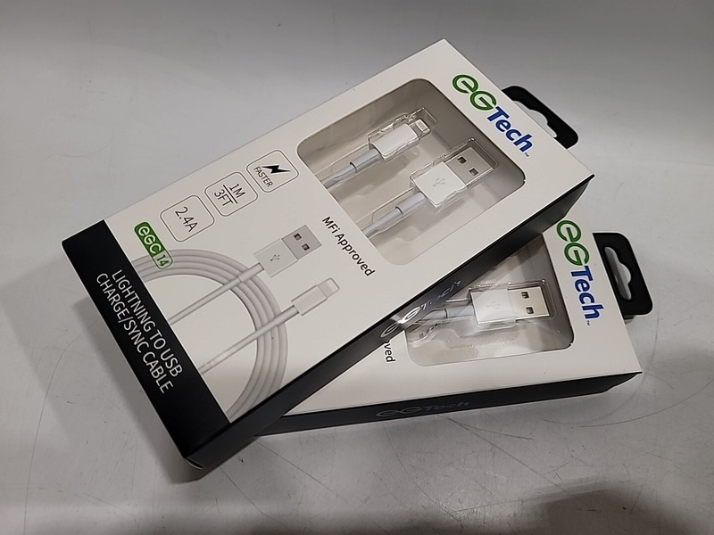 egTech 3 ft White Braided Cord USB-C to apple Cable for Apple Devices, SET OF 2! gallery