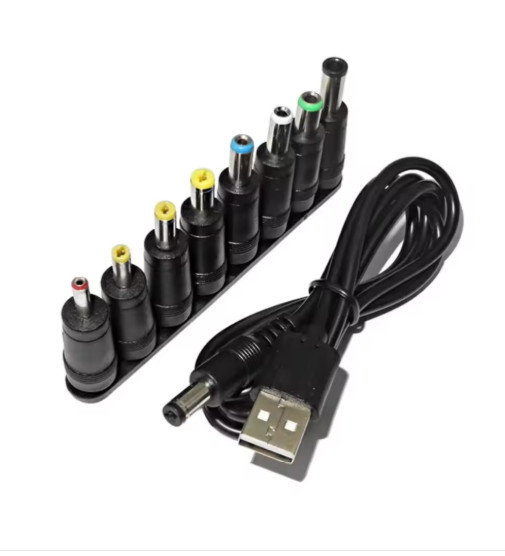 USB to DC 5.5×2.1mm Power Cable 5V with 8 Adapter Tips gallery