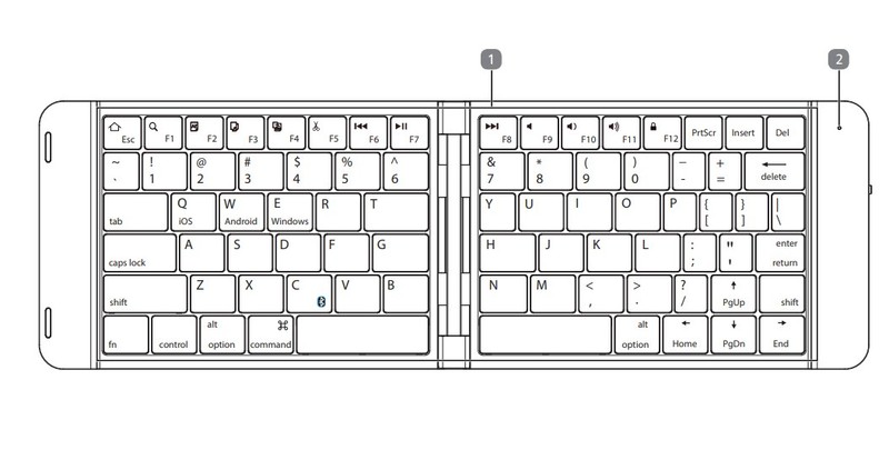 For Galaxy Z Flip7/FE - Wireless Keyboard Folding Rechargeable Portable Compact gallery