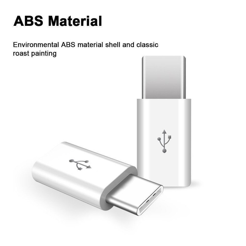 10PCS V8 to Type C Adapter USB C to Micro USB Converter Plug Connector White Lot gallery
