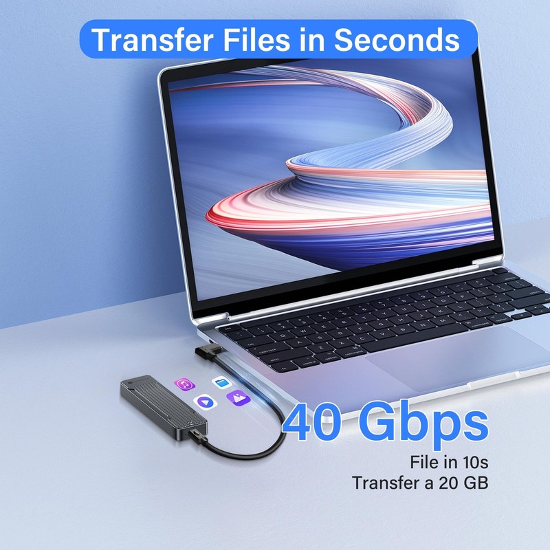 30CM 90 Degree USB 4.0 Type C Male to Male Cable 240W Fast Charge 40Gbps gallery