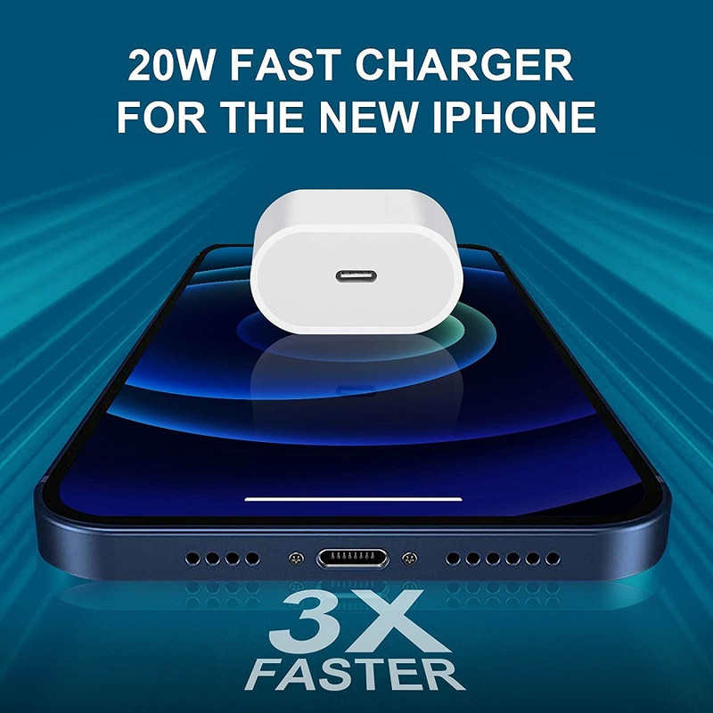 1-1000 Lot For iPhone17 16 20W PD USB C Type C Power Adapter Fast Charger Block gallery
