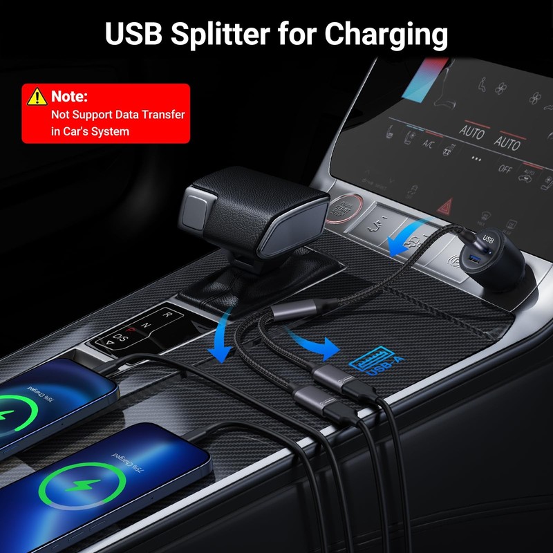 USB Splitter 1 in 2 Out, USB Splitter Cable, Double Dual Port Adapter for Cha... gallery