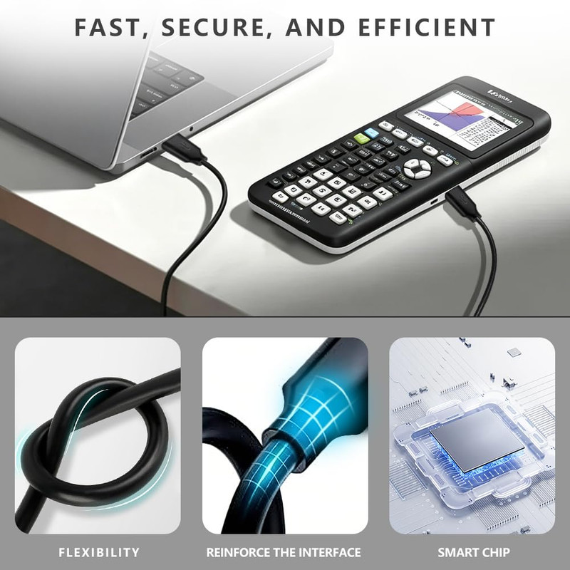 [2-Pack Braided USB & PVC USB C Charging Cable for Texas Instruments Calculators gallery