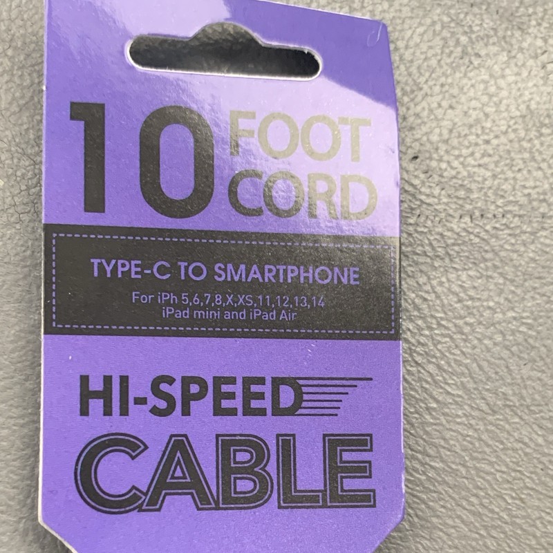 Braided Nylon USB-C Highspeed Cable 10 ft Black for iPhone 5/6/7/8/X gallery