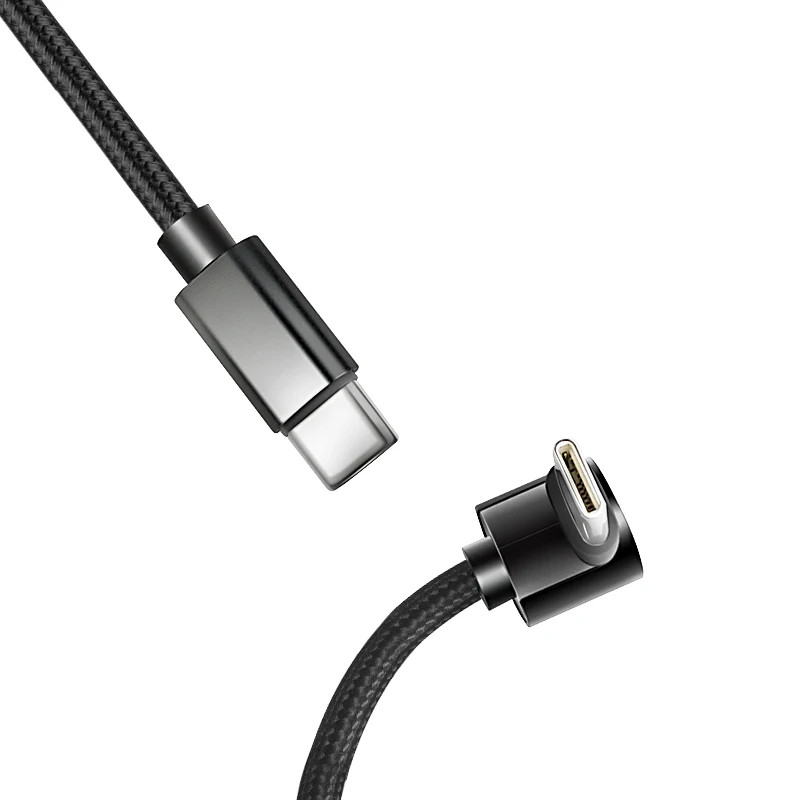 60W Fast Charging Type C Cable 90 Degree Dual Elbow USBC to Type-C Data Cable Fo gallery