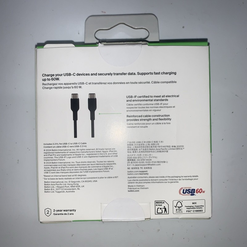 Belkin BoostCharge USB-C to USB-C Cable 3.3ft / 1M for Apple/Samsung/LG/Goog NEW gallery