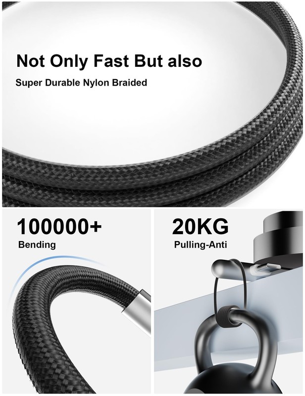 16FT USB C Cable Fast Charging 240W,Extra Long C to C 16FT/5M, Black gallery
