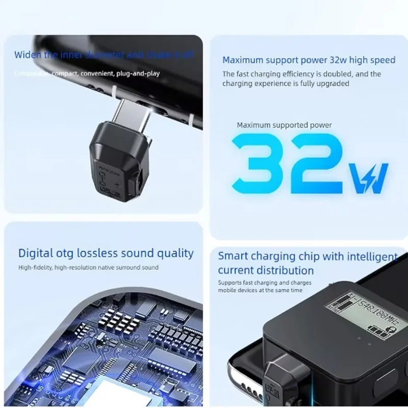 Type C OTG Adapter USB C Female to 2 Male U Shaped Adapter for Live Streaming gallery