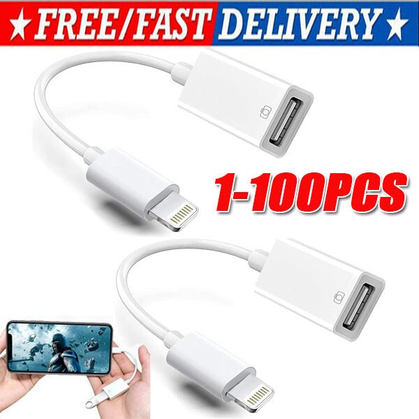 To Camera USB Female OTG Connector Adapter Cable For Apple iPhone iPad iPod lot