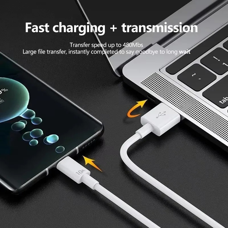 1/2/3Pcs 10A Cable 120W Super Fast Charging USB to Type C Cable for Android High gallery