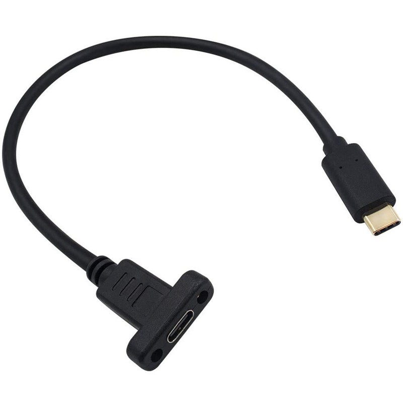 USB 3.1 Type C Male to Female Panel Mount Screw Hole Data Sync Extension Cable gallery