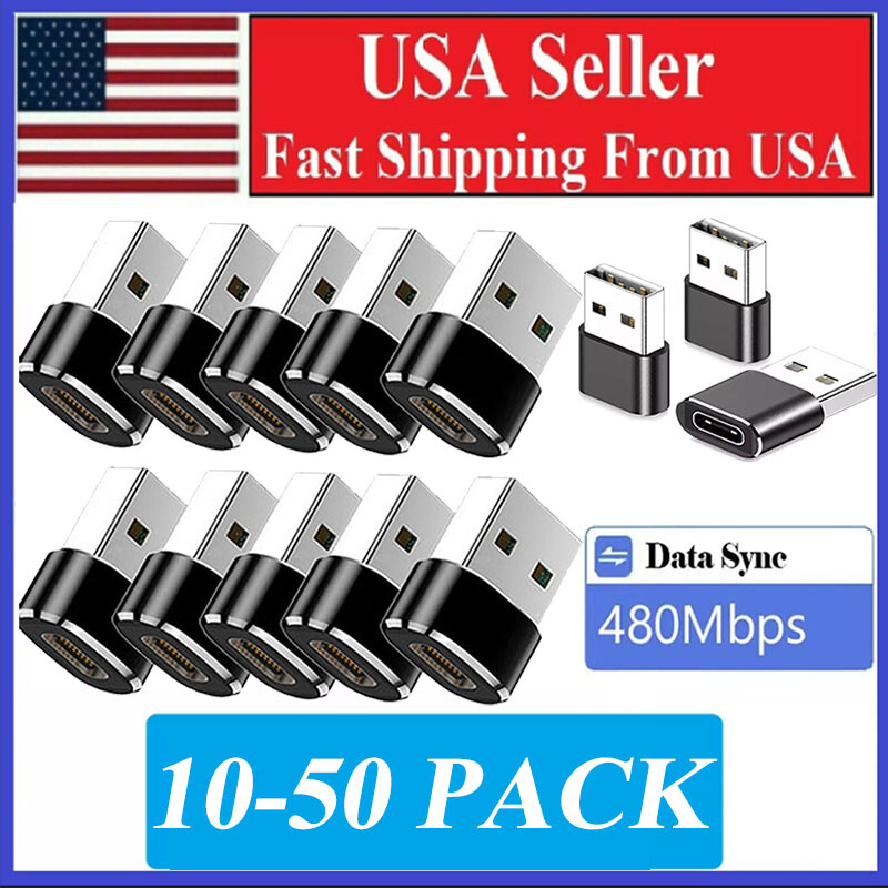 10-50 PACK USB C 3.1 Type C Female to USB 3.0 Type A Male Port Converter Adapter gallery