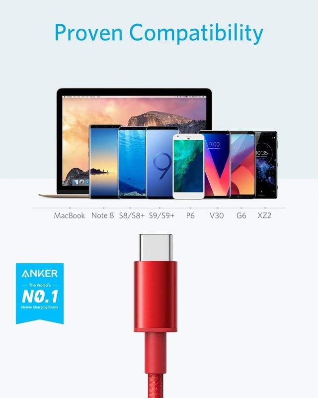 Anker Cable [2 Pack, 6FT], USB a to USB C Cable for Iphone 17 Series,Samsung Gal gallery