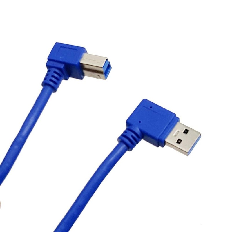 2 PCS Angled USB 3.0 Printer Cable 1ft/30cm Right A to Left B SuperSpeed gallery