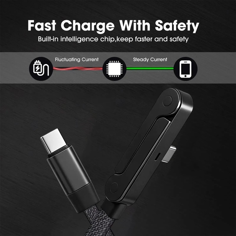 240W USB C Fast Charging Cable Foldable Phone Holder PD Nylon Cord gallery