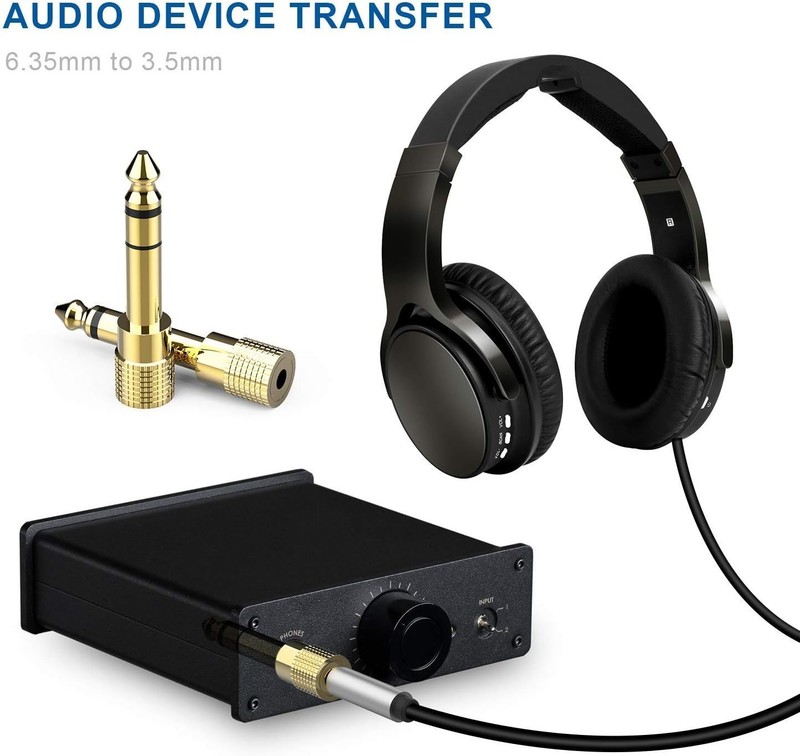 Universal TRS Headphone Adapter Set - 6.35mm to 3.5mm Gold-Plated - 4 Pack gallery