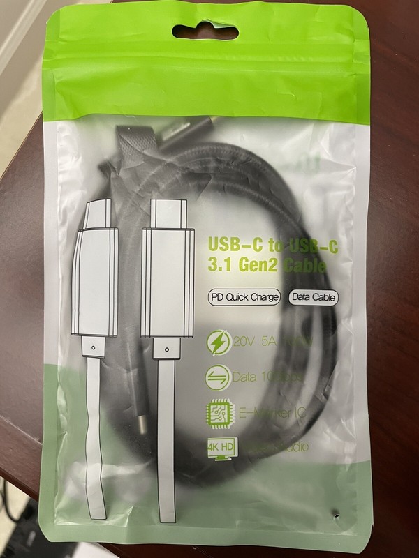 CinchForce USB-C to USB-C 3.1 Gen 2 Cable – Supports 100W PD Fast Charging 3 ft