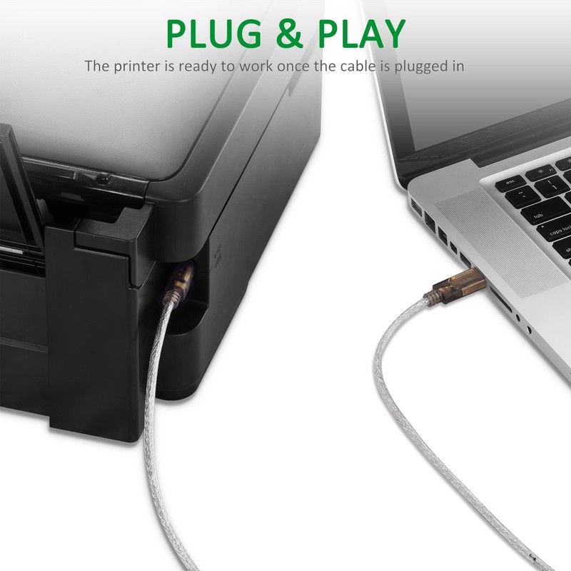 Printer Cable 30Ft,2.0 Printer Scanner Cable Cord USB Type A Male to B Male H... gallery