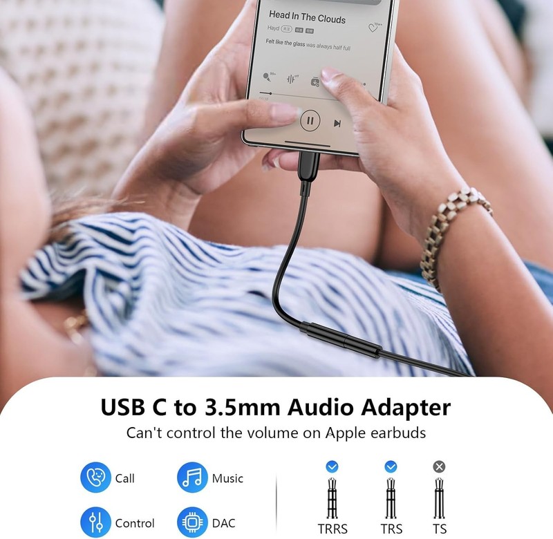 1 USB-C Type C Adapter Port to 3.5MM Aux Audio Jack Earphone Headphone Cable USB gallery