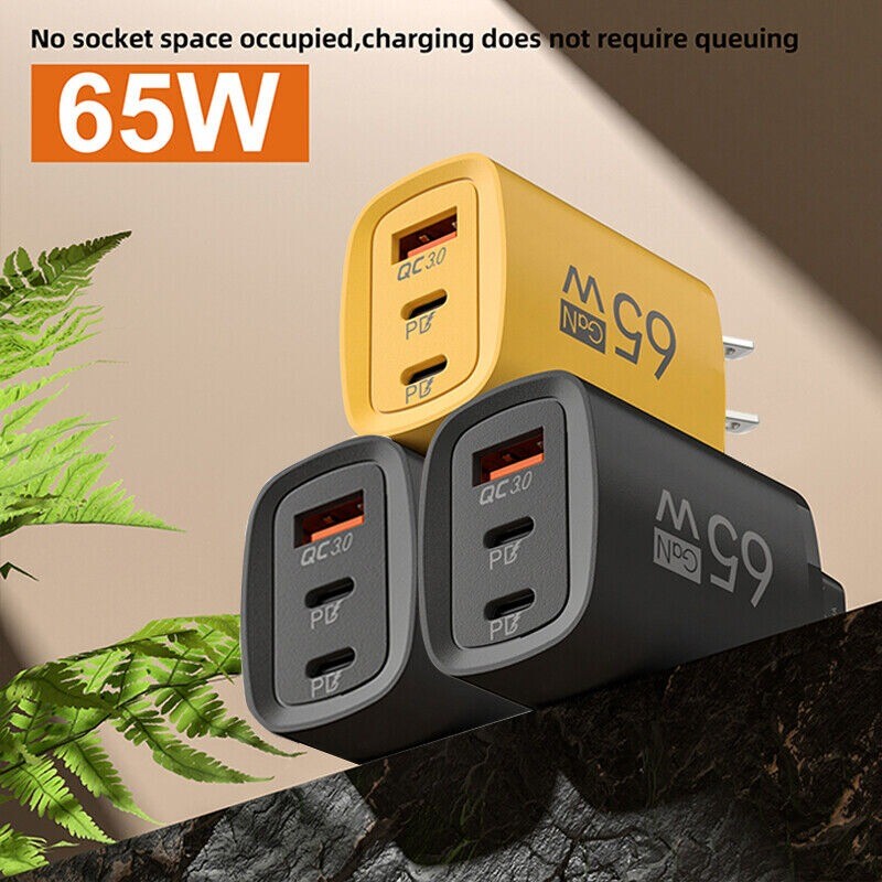 65W Type C Fast Wall Charger & 4 In 1 Cable For iPhone Samsung Google Motorola gallery