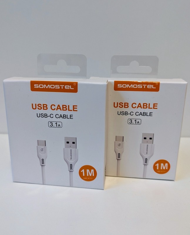USB C Cable 3.1A / 3.2 feet / 1m / Set of 2 / Black / White / Charging cable gallery