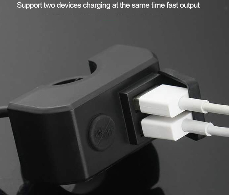 7/8" Motorcycle 2-USB Port Handlebar Charger 12V To 5V 3A gallery