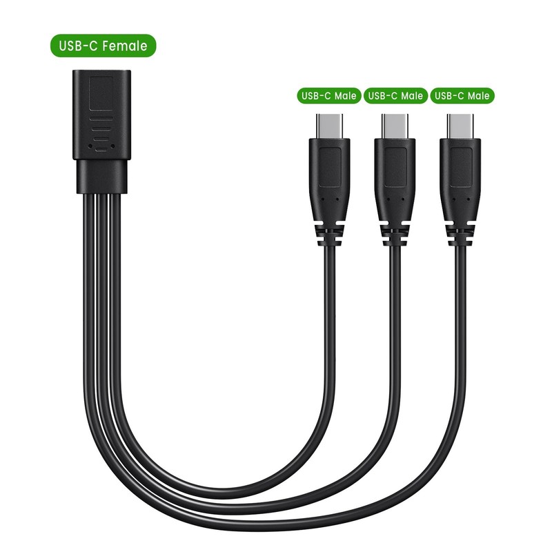 2 PCS 1 FT USB C Splitter Cable Female To 3 Type C Male Charger Adapter gallery