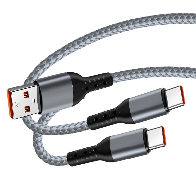 Charging Cable USB to Double Type C 66W Power Delivery Charger for Tablets