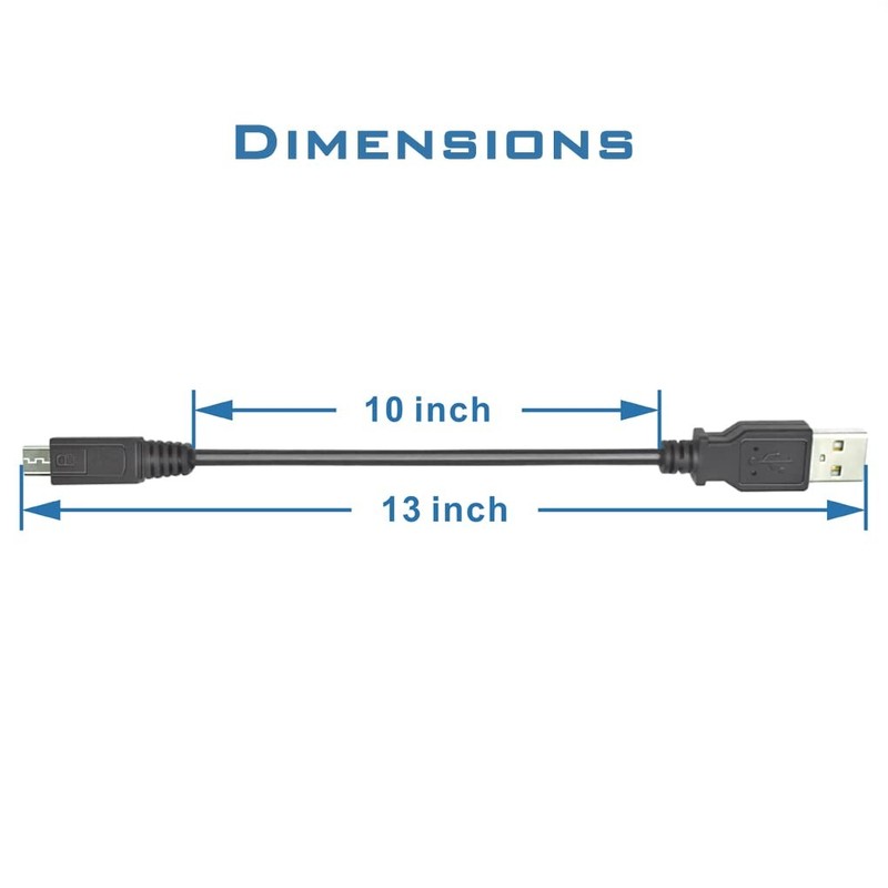 10 Inch Short Micro Usb Charger Cable Male A To Micro B Black For Android Both C gallery