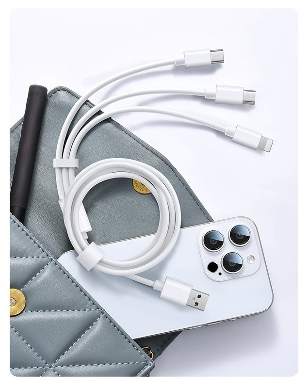 3-in-1 Fast Charge Wall Charger w/ Cable USB-A to USB-C Micro-USB gallery