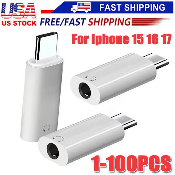 USB-C Type C Adapter Port to 3.5MM Aux Audio Jack Earphone Headphone Car Lot